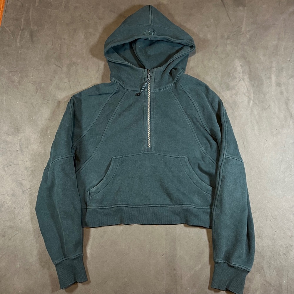 Lululemon Scuba Oversized Half-Zip Hoodie Womens M/L Green Submarine
